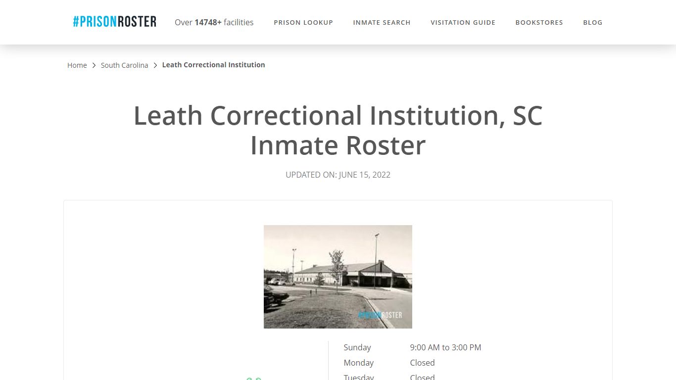 Leath Correctional Institution, SC Inmate Roster - Prisonroster